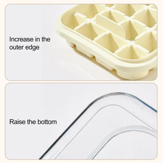 Double-Layer Ice Cube Tray with Lid One-Touch Release Silicone Ice Mold for Cocktails BPA-Free Plastic Freezer Box with Scoop