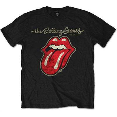 Rolling Stones T-Shirt Geklebt Zunge Band Offiziell Schwarz Neu