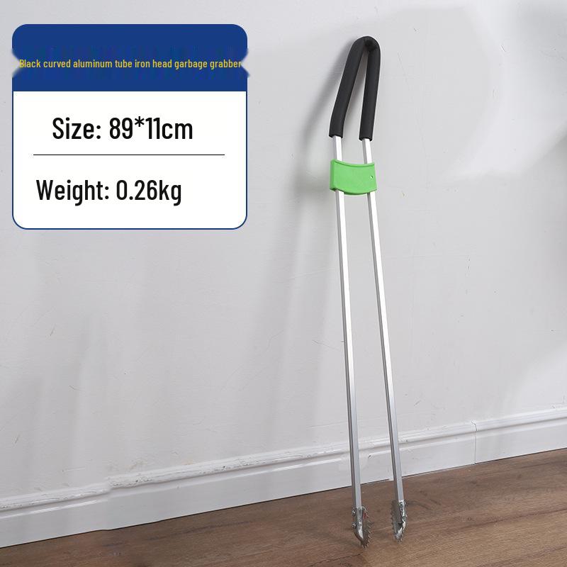 Stainless Steel Long-Handled Trash Grabber Tongs for Sanitation and Retrieval