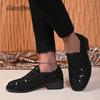 Black Sequins Women's Loafers Slip-on Mid-heel Pumps Fashion Casual Mary Janes Autumn Versatile Ladies Shoes Zapatos De Mujer
