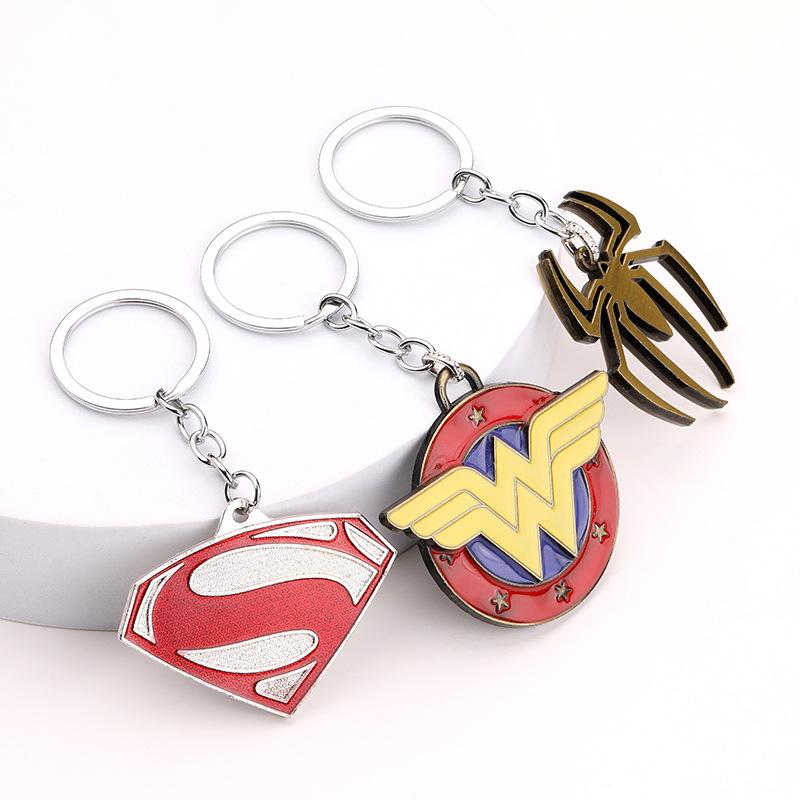 Spiderman cartoon anime keychain creative birthday gift car pendant alloy bag accessories cute doll key chains halloween
