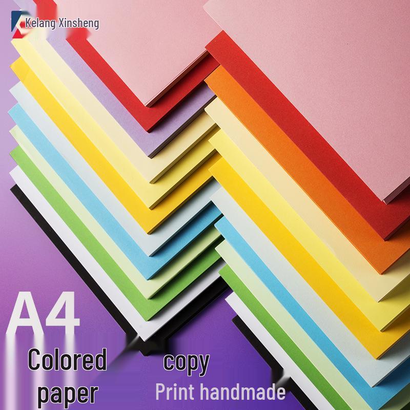 Papier Coloré A4 - 80g, 500 Feuilles, 25 Couleurs, Idéal pour le Bureau, l'Impression, la Reliure et les Étudiants