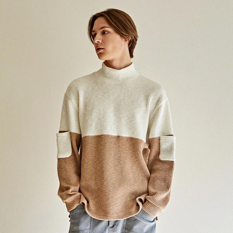 CUSTOMUS Urban Ribbed 2-Block Oversized Pullover Cxs22Wkpoa79