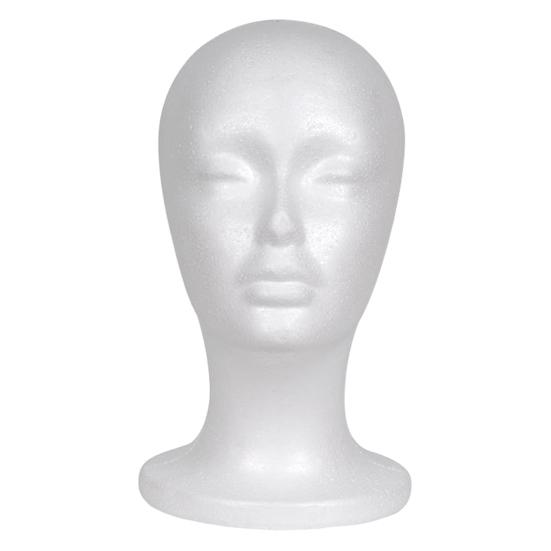 Foam Mannequin Head for Wig Display Female Mannequin Stand Holder Lightweight Foam Head Model for Hair Styling Hat Making And Cosmetology Practice