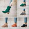 Autumn and winter new solid color boots warm retro snow boots flanged women's cotton boots women's shoes