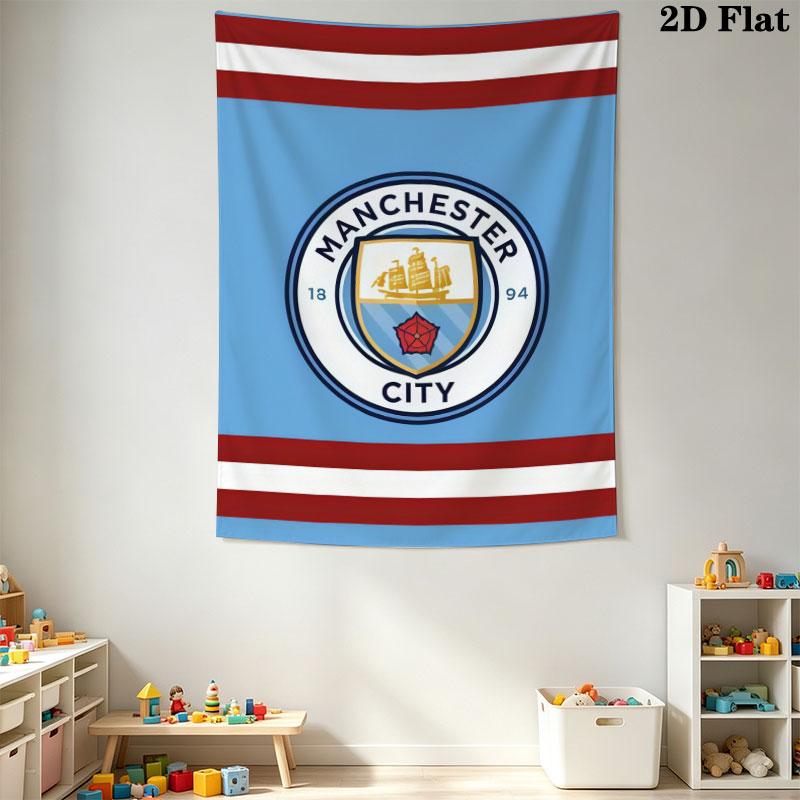 Sacred MCFC BadgeWall Hanging Printed Fabric Blanket Decorative Tapestries for Bedroom Living Room Home Decor