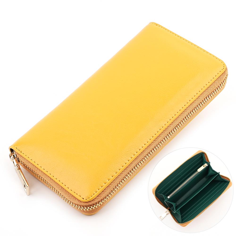 Unisex Oil Wax Cowhide Leather Wallet: Long Zip Design, Bestseller In Japan