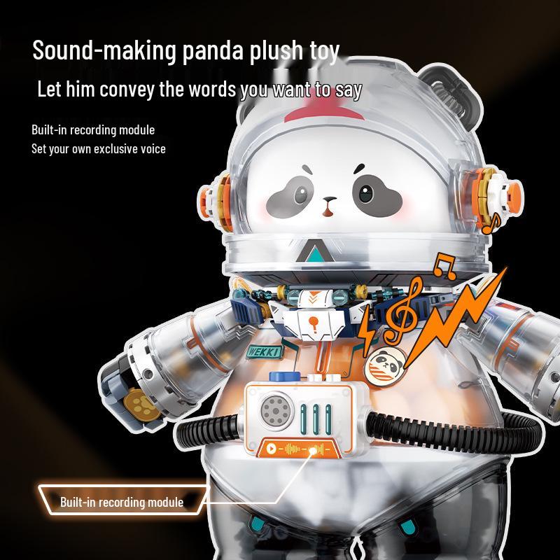 

Chinese Tide Technology Panda Sound-Recording Plush Toy Building Block Gift
