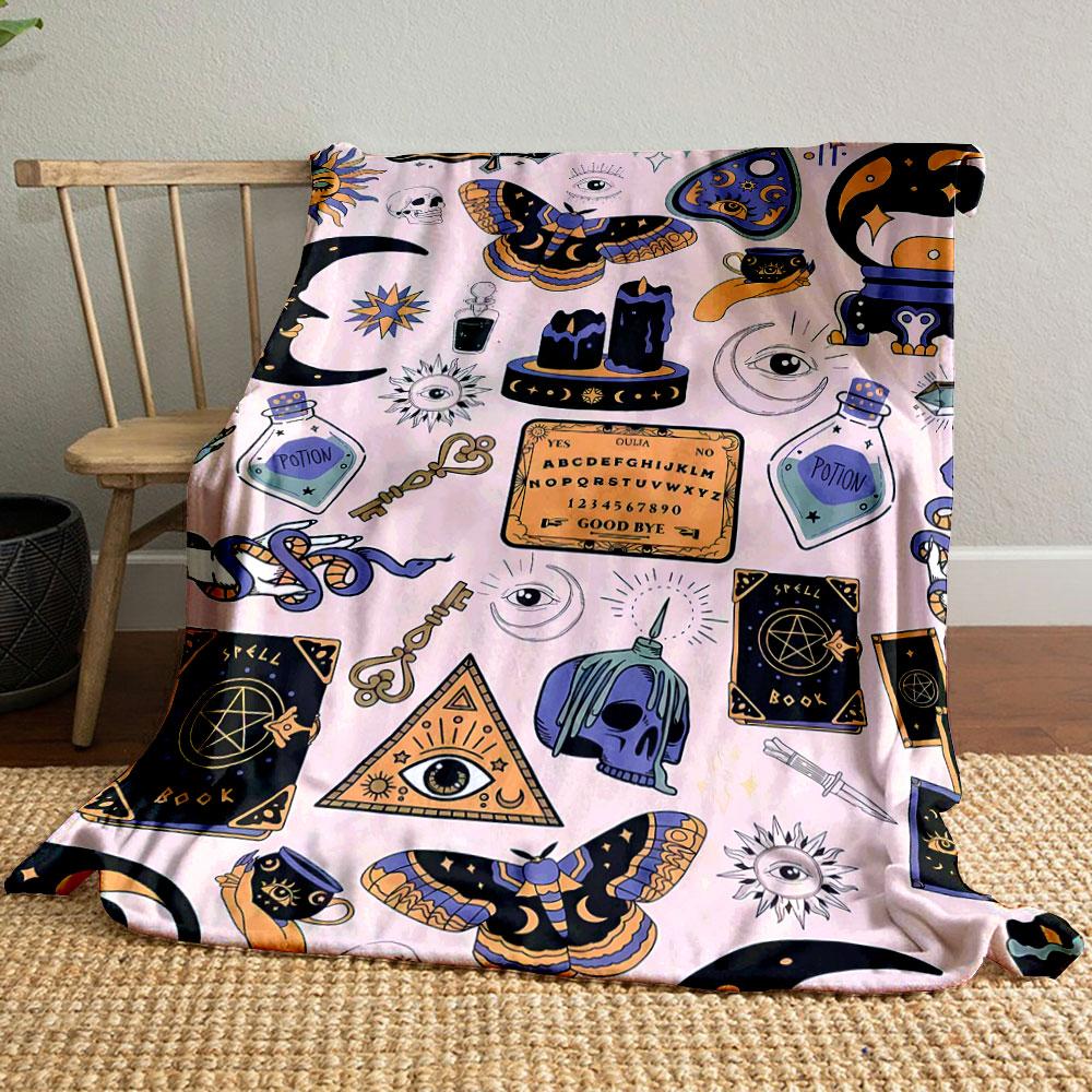 

Occult Mystic Pattern Blanket bedroom Blanket for Livingroom Couch lunch break Soft throw for Friend s festival Gift 80cm x 120cm