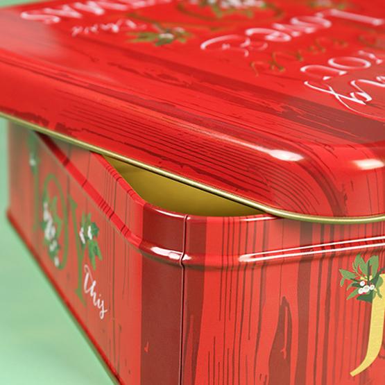 WTEMPO Square Printed Empty Metal Box Christmas Party Favors Christmas Gift Packaging Box Wedding Decorations