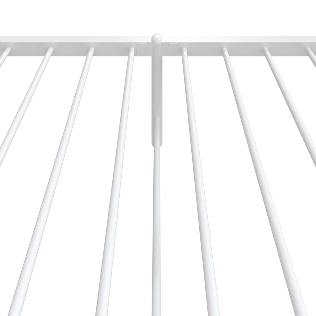 Metal Bed Frame with Headboard and Footboard White 90x200 cm