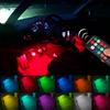 Car Interior Atmosphere Light LED Car Decorative Lamp RGB Charging Foot Light Auto Ambient Light Lamp LED Wireless Remote 2 PCS