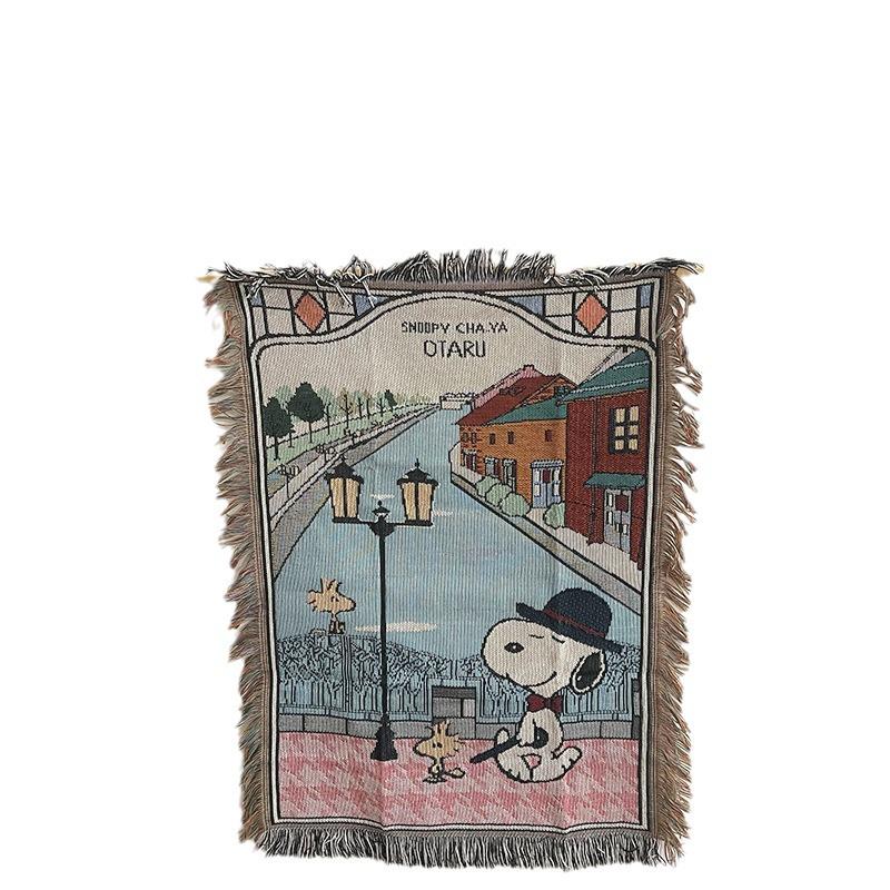 Tapiserie Retro Americană din Băț de Lemn: Decorațiune de perete, Covor, Față de masă, Pătură, Decor pentru camping.