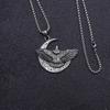Mond und Fliegender Adler Anhänger Halskette Für Männer Frauen Retro Hiphop Silber Edelstahl Kasten Kette Hippie Schmuck