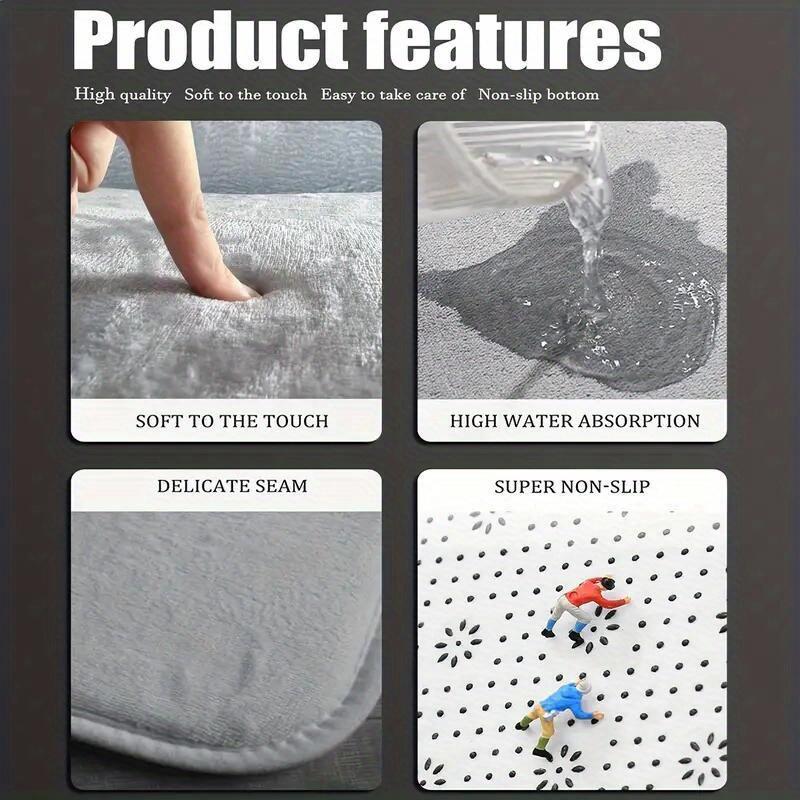 1Pcs Anti Fatigue Kitchen Rug  Farmhouse Floral  Waterproof Non-Slip Thick Cushioned Kitchen Mat Heavy Duty Comfort Standing Mat for Kitchen