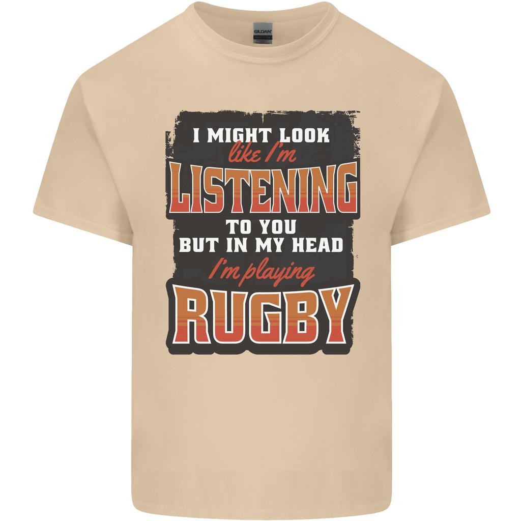 In My Head Im Playing Rugby Funny Unisexs Light Cotton TShirt