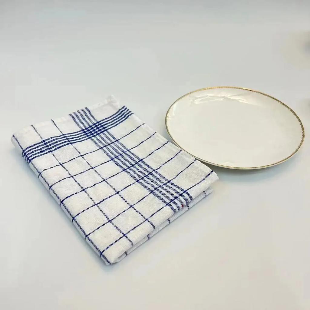 Kitchen Cleaning 1/4/6Pcs Classic Plaid Dish Towel Scouring Pad, Soft Large Size Kitchen Towel, Suitable For Bar And