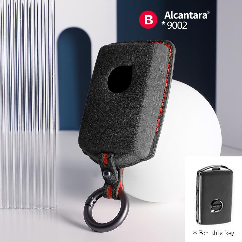 Interior Mouldings Alcantara For Volvo S90 S60 XC60 XC40 V60 V90 Car Key Case Holder Cover Shell Suede Keychain Remote Protector