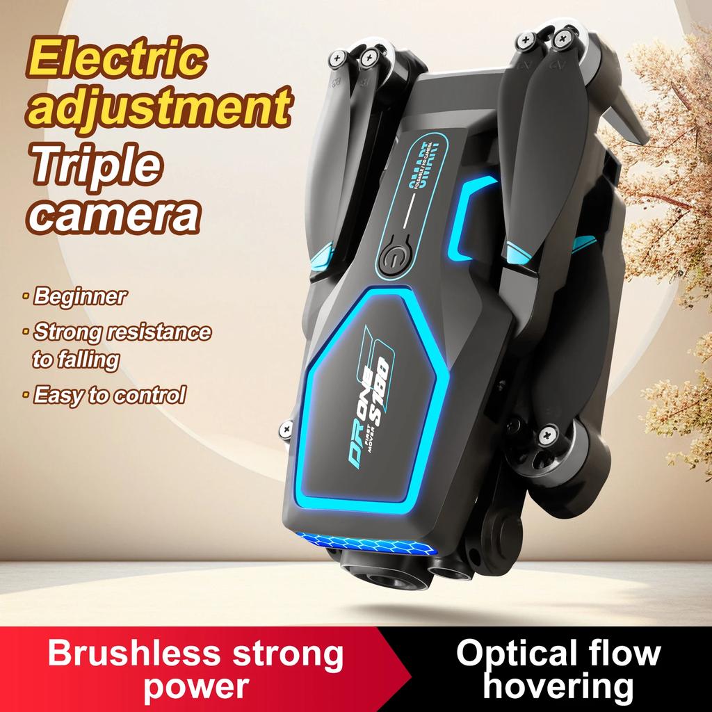 S180 Drone Aerial Photography Electric Lens Obstacle Avoidance Brushless Motor Optical Flow Remote Control Aircraft Toys