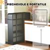 12-Panel Modular Dog Playpen, 68x1.5x80cm, Black Steel, with Entrance Door
