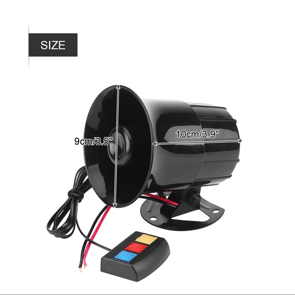12V 30W Car Motorcycle Alarm Warning Siren Horn 3 Sound Loud Speaker