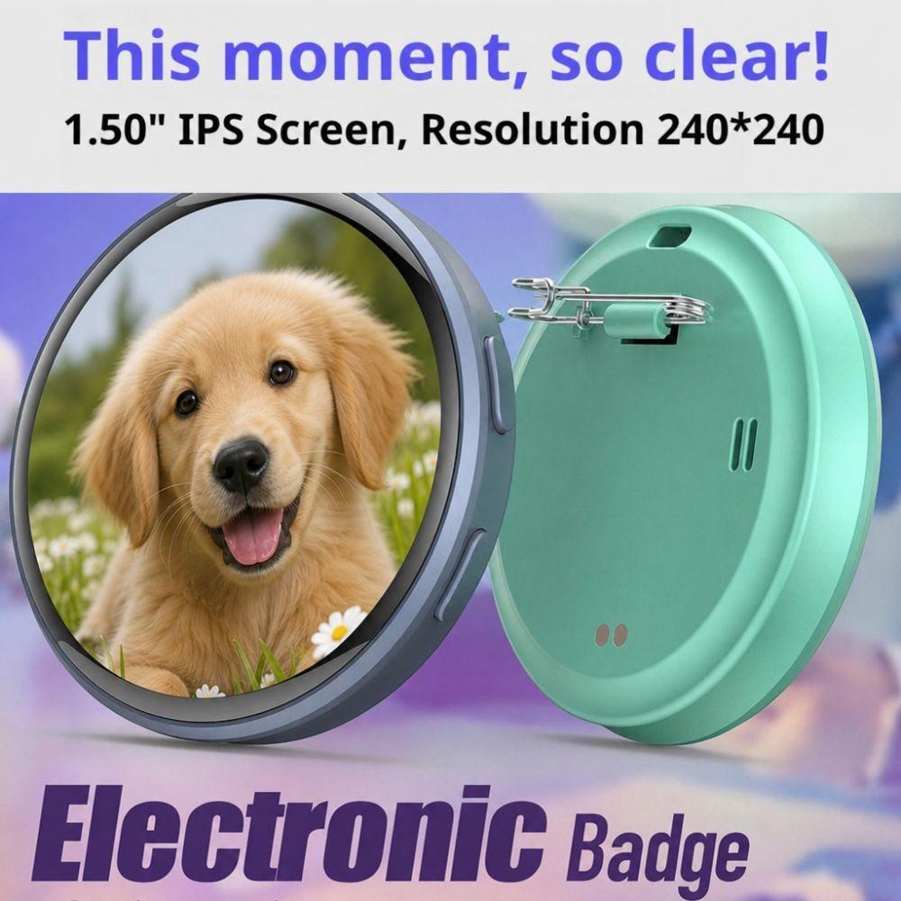 7 Color LED Dynamic Electronic Badge Touch Screen Anime E-Badge Display Pin  Anime Enthusiasts Gift