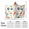 1pc Sailing Ship Anchor Printed Flannel Hoodie Wearable Cloak Blanket Soft Warm Multi Size Casual Blanket Machine Washable