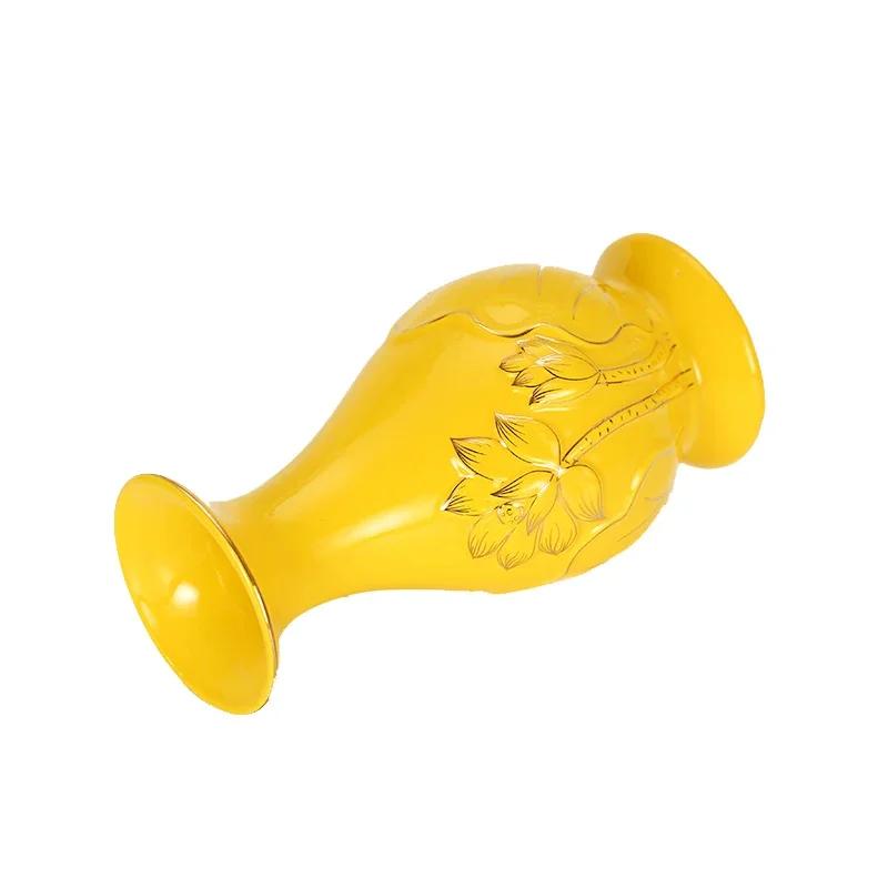 Chinese Ceramics Guanyin Holy Water Bottle Home Desktop Flower Arrangement Vase Buddha Hall Worship Vases Decoration Crafts