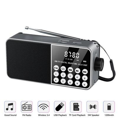 FM Radio Portable Recargable Bluetooth Speaker USB TF MP3 Player with LED Lighting 3.5mm Earphone Jack Outdoor Radio FM Receiver