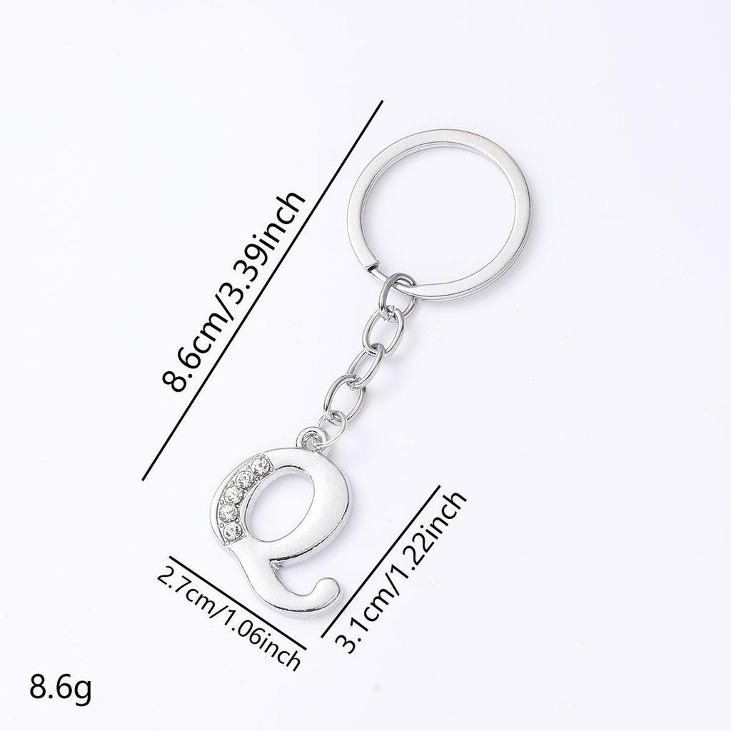 Creative Rhinestone Initials Metal Keychain – Korean Style Car Keyring Party Gift.