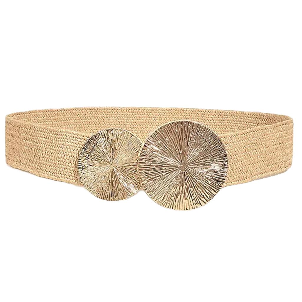 Elastischer Hüftgürtel Punk Kette für Cowboy Cowgirl Modern Goldene Schnalle Hüftkette Breiter Gürtel Modeaccessoire