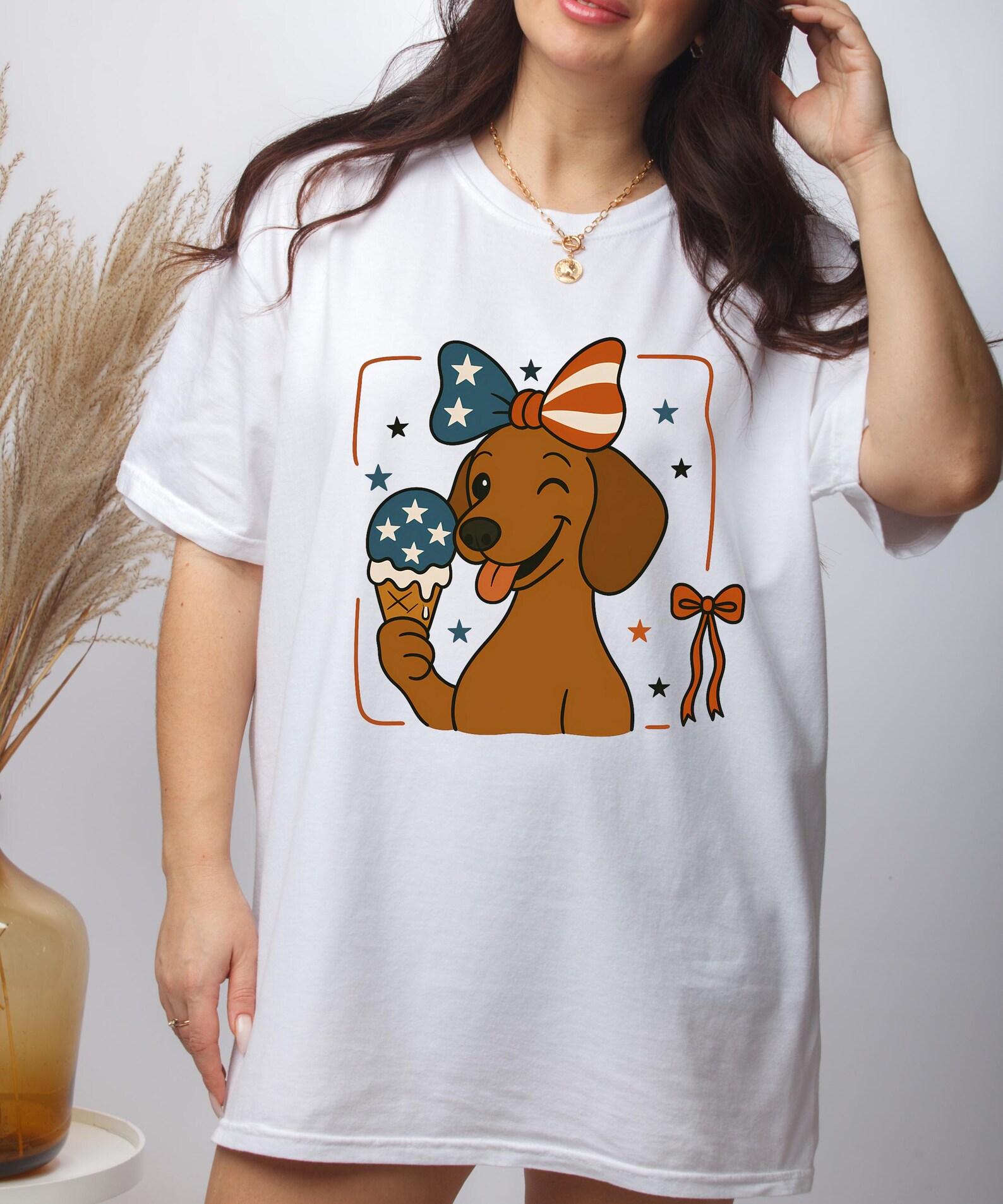 Dash dog 4th July T-shirt, dachshund Funny Shirt, Independence Day dachshund Tee, American girl Gift, 4th of July dachshund mom Apparel S