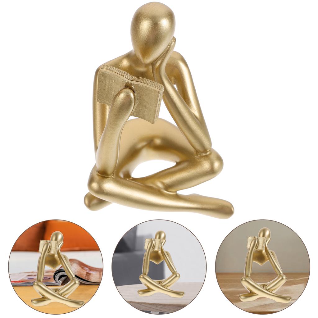 Statue Ornaments Home Decor Decoration Abstract Figure Living Room Resin Table Figurines Woman Book
