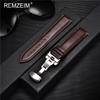 Butterfly Buckle Leather Watch Strap 18mm 20mm 22mm 24mm Suitable for Men Women Watch Band Soft Casual Replacement Bracelet