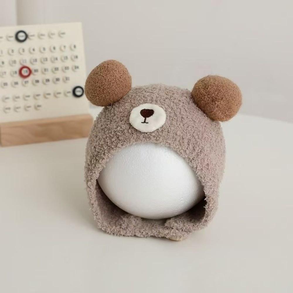 Anti-Cold Baby Bear Hat Soft Fleece Infant Toddler Beanie Cute Baby Photo Prop Hat  For Boys