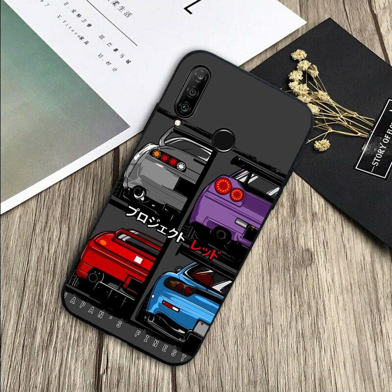 Sports Car JDM Drift For Huawei Nova 8i 11i 12i 12s 9 10 SE Y60 Y70 Y90 Y72 Y73 Y61 Y91 P60 Pro P30 P40 Lite Case Huawei Nova 10