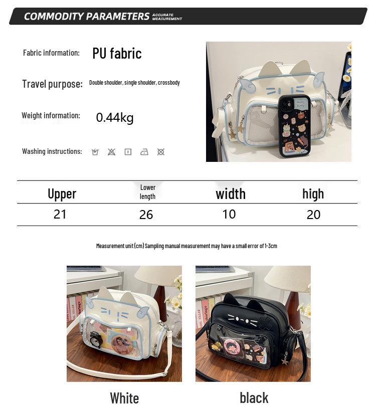 Spicy Girl Mecha Meow Itabag: Cute, Versatile College Shoulder and Crossbody Backpack