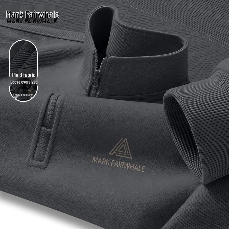 Mark Fairwhale Men's Casual Half-Zip Semi-High Collar Sweatshirt
