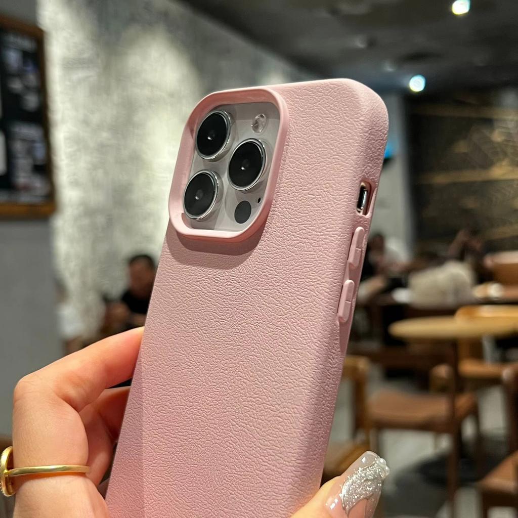 Luxury Silicone Litchi Lines Leather Phone Case For iPhone 17 Air 16 e 15 14 13 12 11 Pro Max Plus Mini SE Soft Shockproof Cover