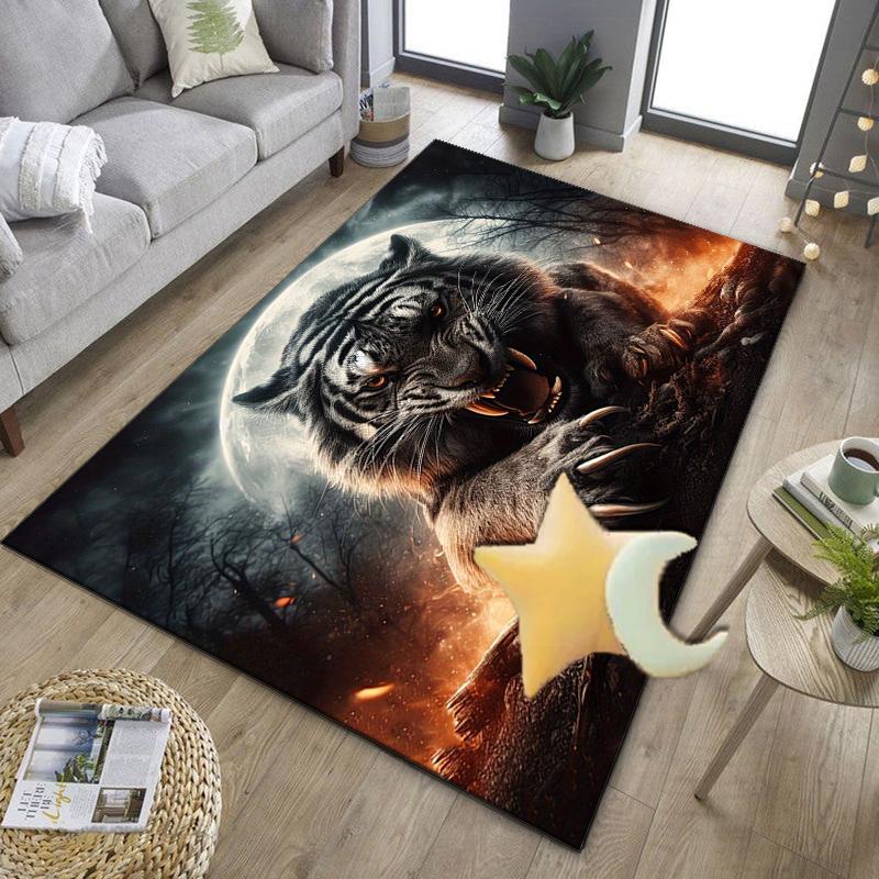 Tiger Stripes Pattern Design Office Rug Chair Mat, Entryway Carpet, Suitable for Front Door, Bedroom, Living Room, Desk, Holiday Gift