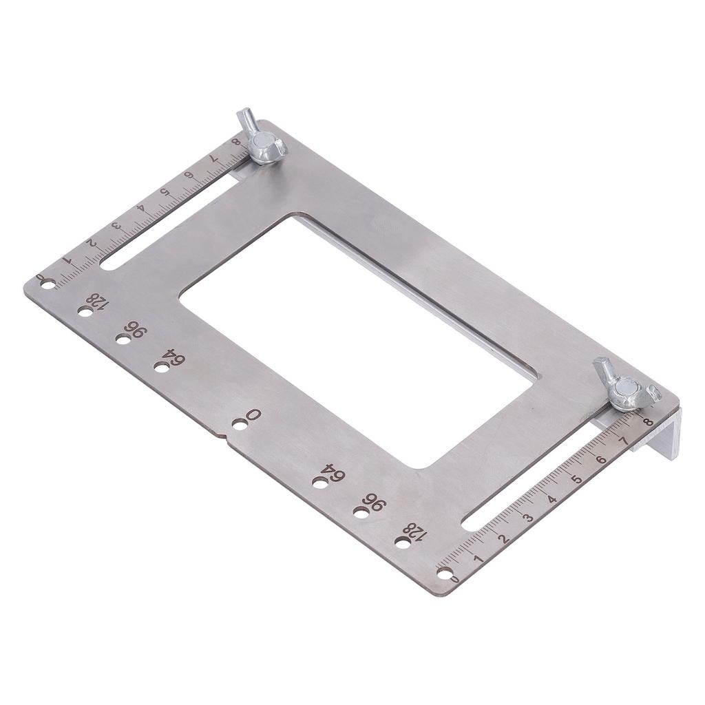 Cabinet Hardware Jig Stainless Steel Furniture Handle Punch Locator with Adjustable Screw Silver