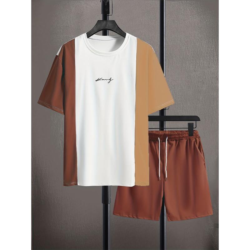 2024 New Summer Casual Men's Short-sleeved Top Outdoor Street Fashion Beach Shorts 3D Printed Men's T-shirt And Shorts Set