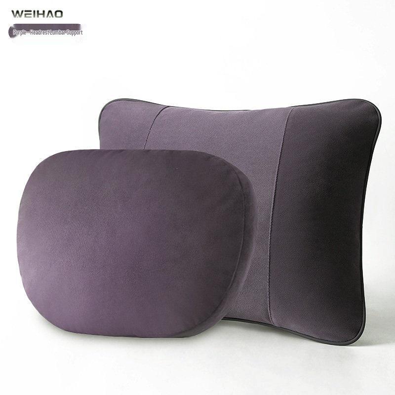 BMW Car Headrest Lumbar Pillow - Soft Pink Neck Support for Girls