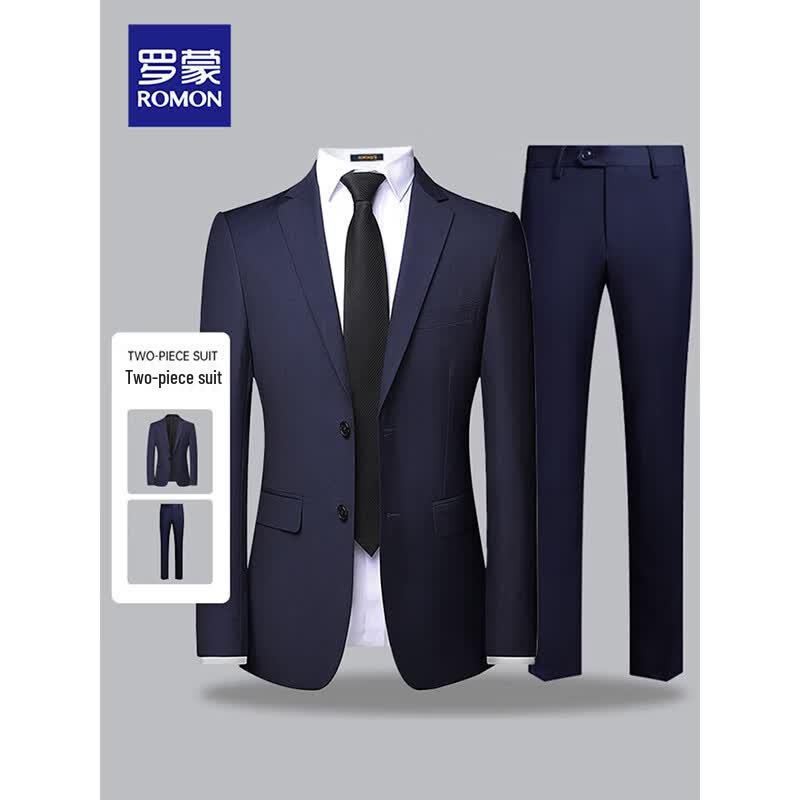 ROMON Men's Slim Fit Suit Set