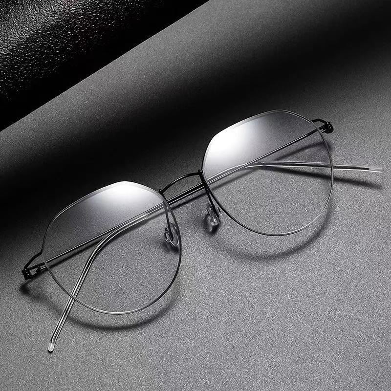 Denmark Oval Round Spectacle Frame Eyeglasses Ultralight Screwless Handmade Fashion Eyeglass Frame Men's Glasses Women Retro New
