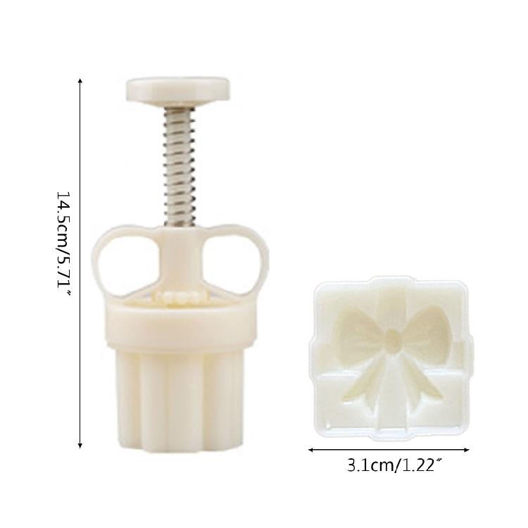 Mung Bean Cake Mold Moon Cake Mould Cookie Stamps Bows Pattern Snowskin Mooncake