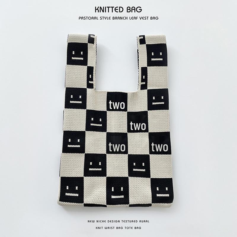 Colorful Knitted Handbags: Women's Fashion Shoulder Bags & Vest Waistcoat Styles