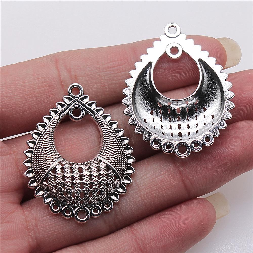 6pcs Antique Silver Color Earring Connector Charms For Jewelry Making Charms Earring Connector Jewelry Findings DIY