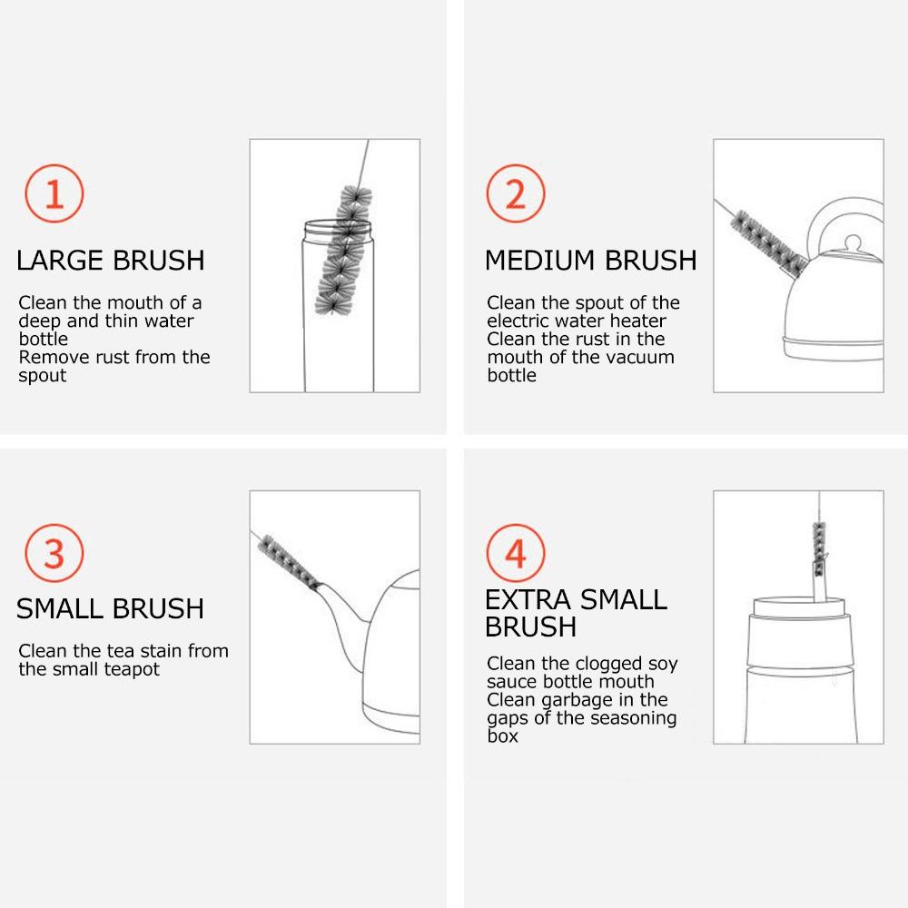 Bendable Handle Multipurpose Cleaning Brush Long Deep Design Flexible Bottle Brush Teapot Cleaning