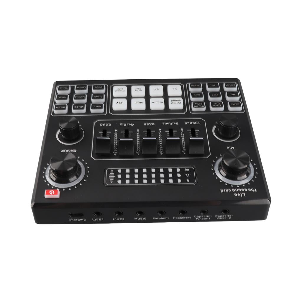 V9 Live Soundkarte BT Begleitung Audio-Mischer mit Soundeffekten Übertragung Aufnahme Netzwerk Gesang auf Telefonen